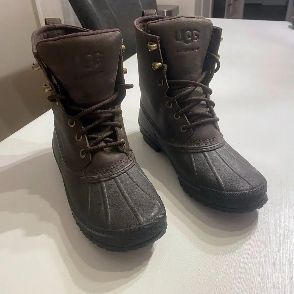 Ugg Australia Men's Rain Boot Stout Brown Yucca Waterproof 1015382 Size 9